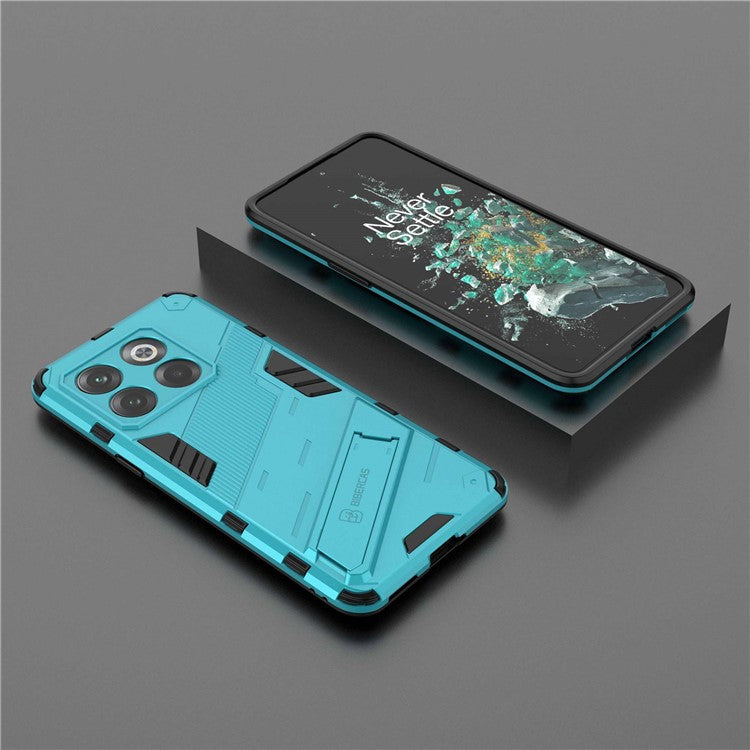 For OnePlus 10T 5G  /  Ace Pro 5G Mobile Phone Shell with Kickstand PC+TPU Hybrid Phone Case Anti-drop Cover - Baby Blue