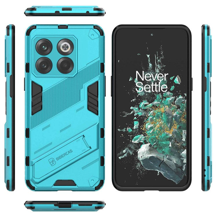 For OnePlus 10T 5G  /  Ace Pro 5G Mobile Phone Shell with Kickstand PC+TPU Hybrid Phone Case Anti-drop Cover - Baby Blue