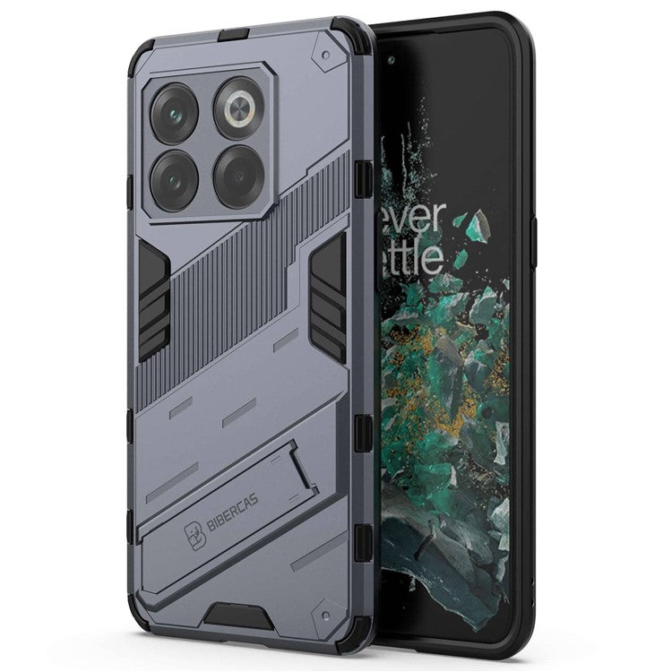 For OnePlus 10T 5G  /  Ace Pro 5G Mobile Phone Shell with Kickstand PC+TPU Hybrid Phone Case Anti-drop Cover - Dark Blue