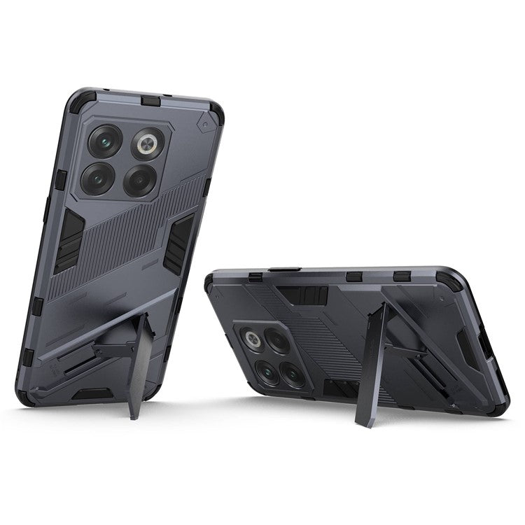 For OnePlus 10T 5G  /  Ace Pro 5G Mobile Phone Shell with Kickstand PC+TPU Hybrid Phone Case Anti-drop Cover - Dark Blue