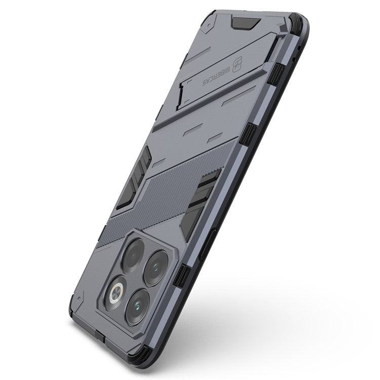 For OnePlus 10T 5G  /  Ace Pro 5G Mobile Phone Shell with Kickstand PC+TPU Hybrid Phone Case Anti-drop Cover - Dark Blue