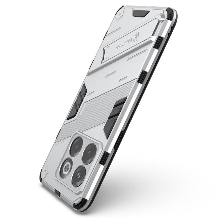 For OnePlus 10T 5G  /  Ace Pro 5G Mobile Phone Shell with Kickstand PC+TPU Hybrid Phone Case Anti-drop Cover - White