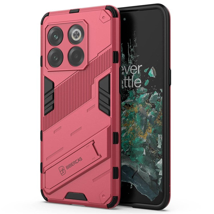 For OnePlus 10T 5G  /  Ace Pro 5G Mobile Phone Shell with Kickstand PC+TPU Hybrid Phone Case Anti-drop Cover - Rose