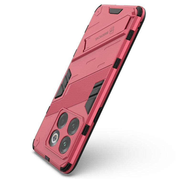 For OnePlus 10T 5G  /  Ace Pro 5G Mobile Phone Shell with Kickstand PC+TPU Hybrid Phone Case Anti-drop Cover - Rose