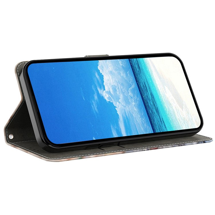 For iPhone 16 Case PU Leather Wallet Phone Cover with Stand - Rhombus