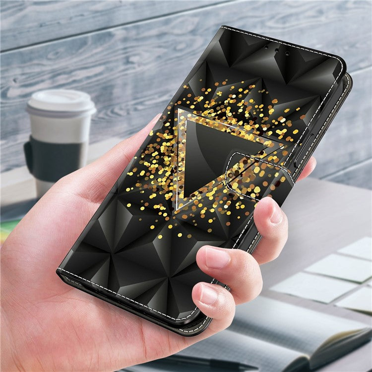 For iPhone 16 Case PU Leather Wallet Phone Cover with Stand - Rhombus