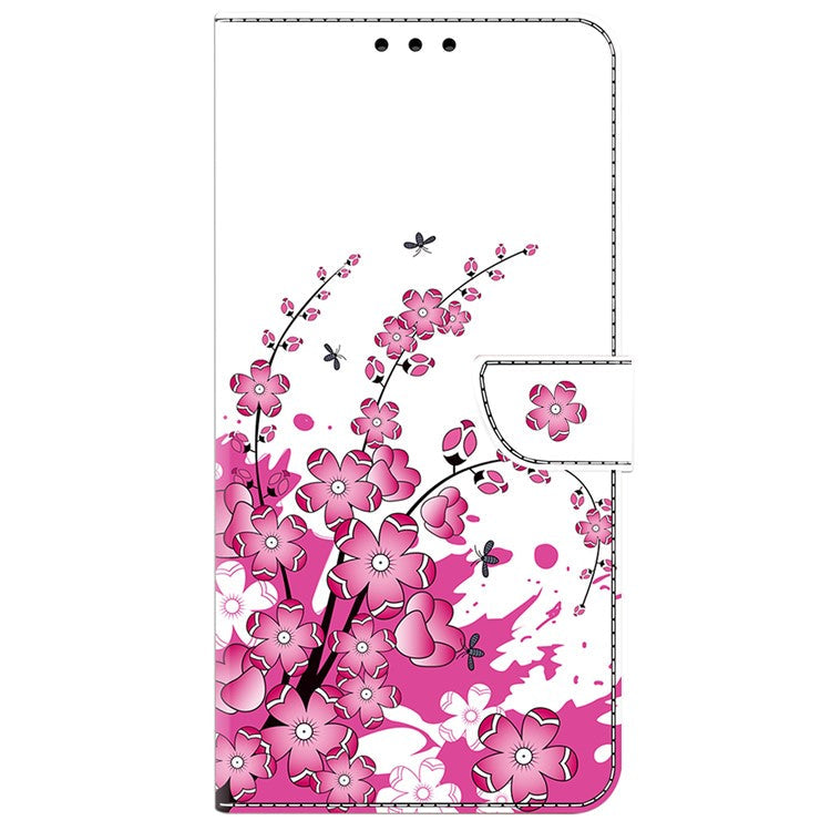 For iPhone 16 Case PU Leather Wallet Phone Cover with Stand - Flower Vine