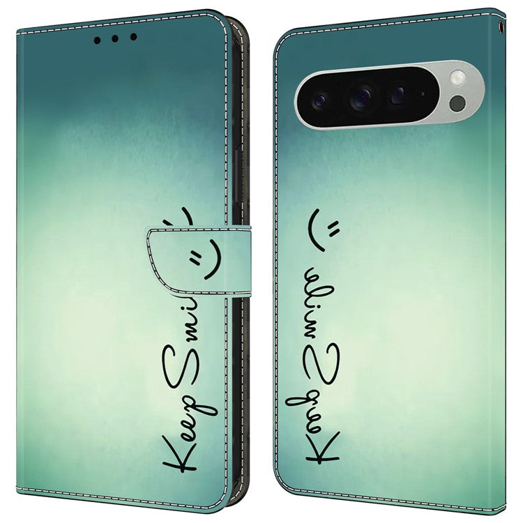 For Google Pixel 9 / 9 Pro Case PU Leather Wallet Phone Cover with Stand - Keep Smile