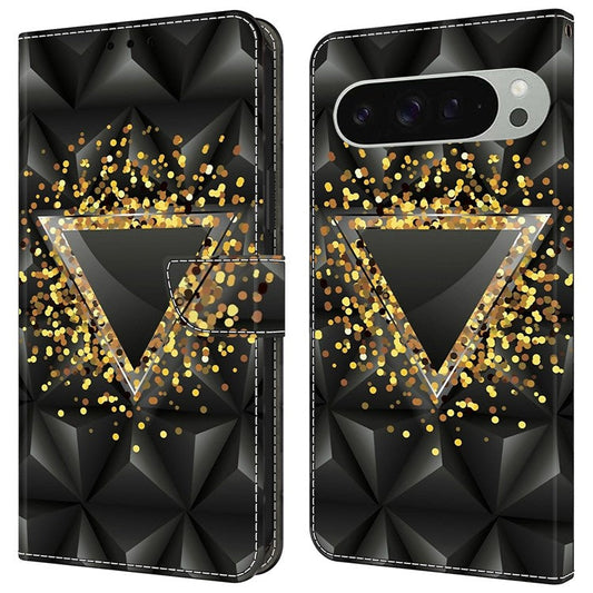 For Google Pixel 9 Pro XL Case PU Leather Wallet Phone Cover with Stand - Rhombus