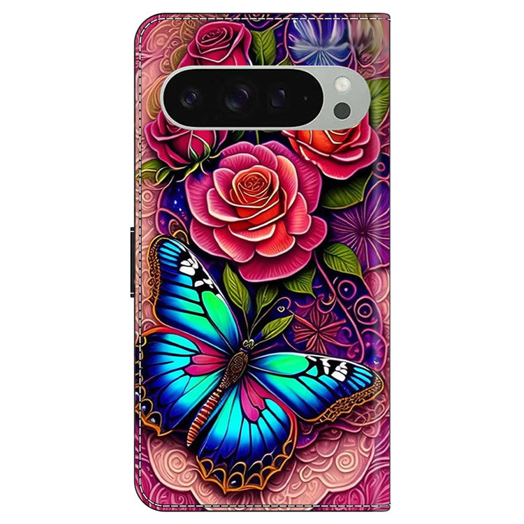 For Google Pixel 9 Pro XL Case PU Leather Wallet Phone Cover with Stand - Colorful Butterfly