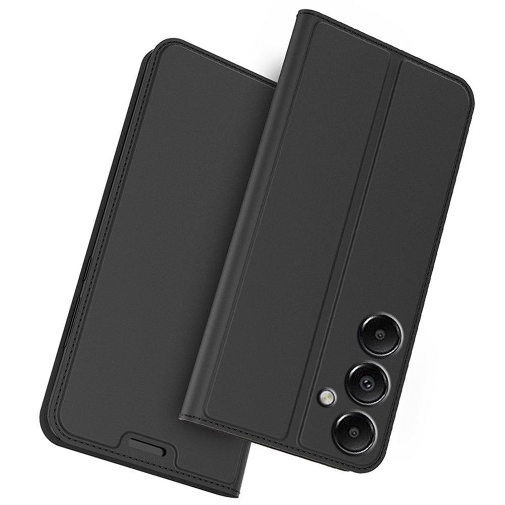 For Samsung Galaxy A16 5G / A16 4G Case PU Leather Phone Cover with Card Holder Stand Magnetic Closure - Black
