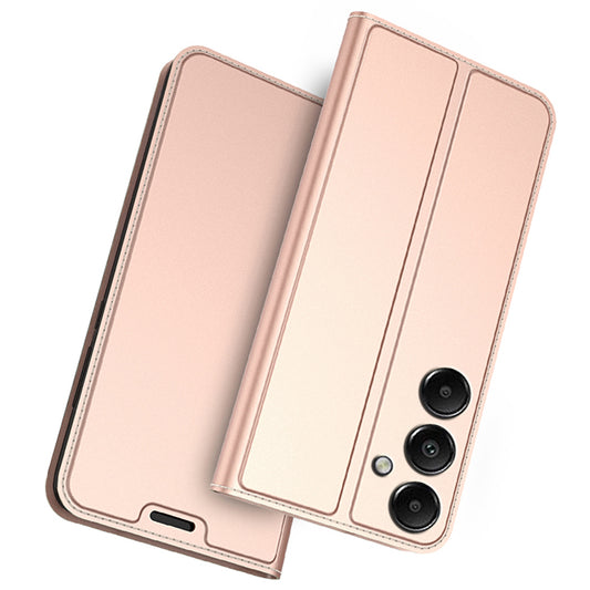 For Samsung Galaxy A16 5G / A16 4G Case PU Leather Phone Cover with Card Holder Stand Magnetic Closure - Rose Gold