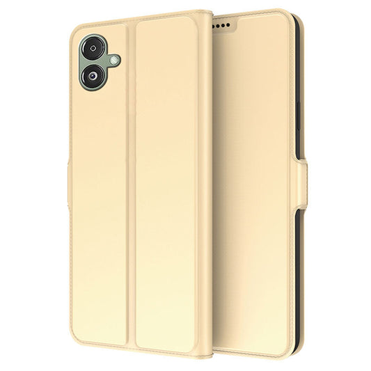 For Samsung Galaxy A06 Case Shockproof TPU Inner Shell Leather Phone Cover - Gold