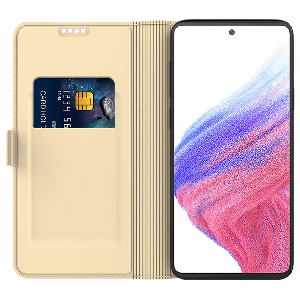 For Samsung Galaxy A06 Case Shockproof TPU Inner Shell Leather Phone Cover - Gold