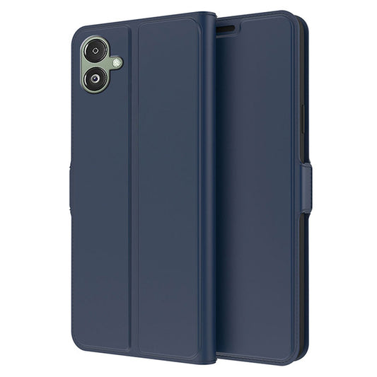 For Samsung Galaxy A06 Case Shockproof TPU Inner Shell Leather Phone Cover - Blue
