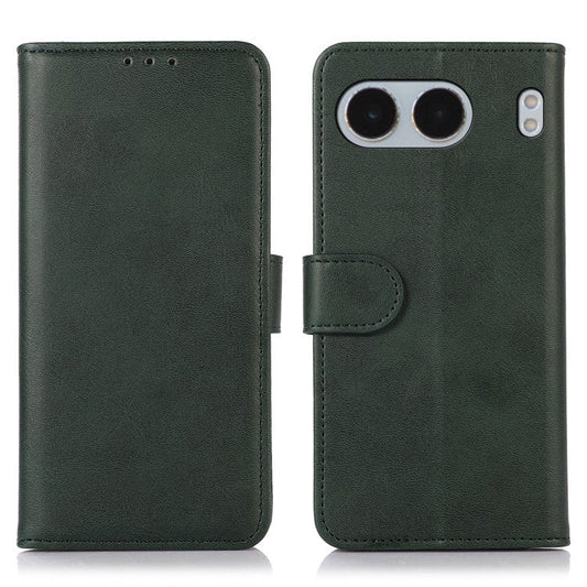 For OnePlus Nord 4 Case Cowhide Texture Leather Wallet Phone Cover with Stand - Green