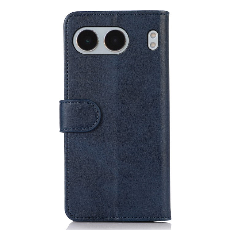 For OnePlus Nord 4 Case Cowhide Texture Leather Wallet Phone Cover with Stand - Blue