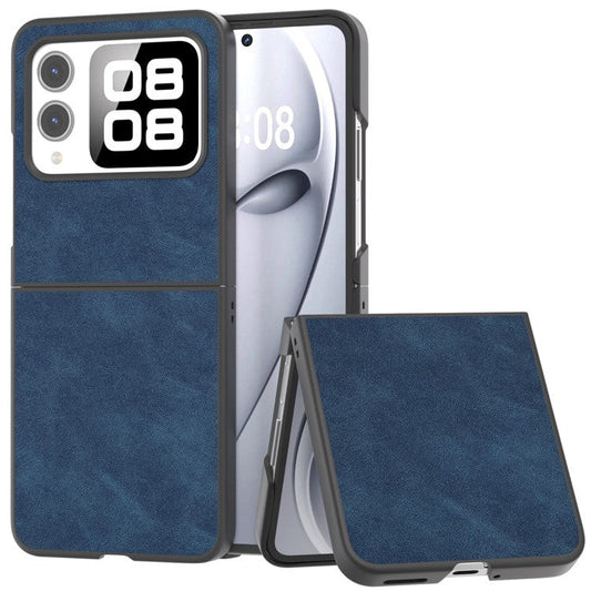 For Huawei nova Flip 5G Case PU+PC Shockproof Phone Cover Black Edge - Blue