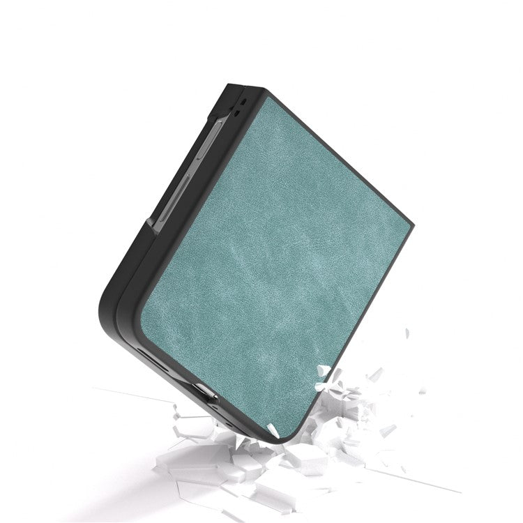 For Huawei nova Flip 5G Case PU+PC Shockproof Phone Cover Black Edge - Baby Blue