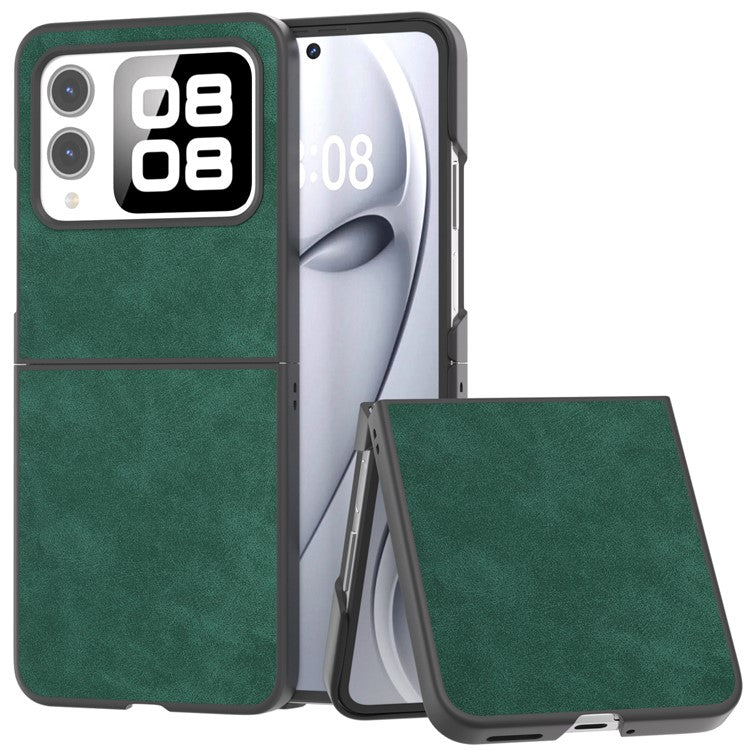 For Huawei nova Flip 5G Case PU+PC Shockproof Phone Cover Black Edge - Green