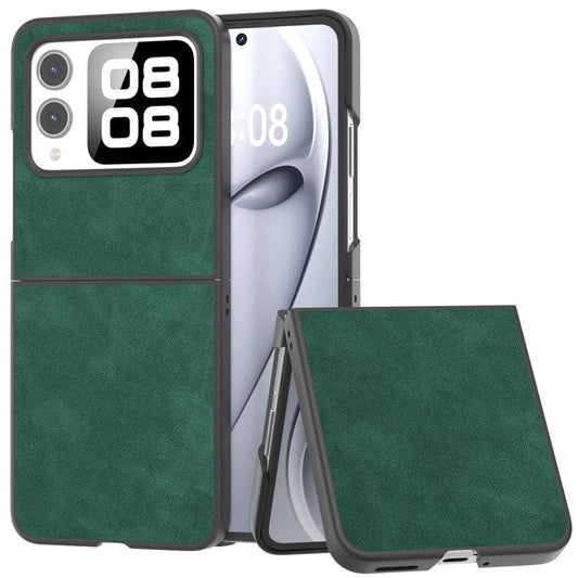 For Huawei nova Flip 5G Case PU+PC Shockproof Phone Cover Black Edge - Green