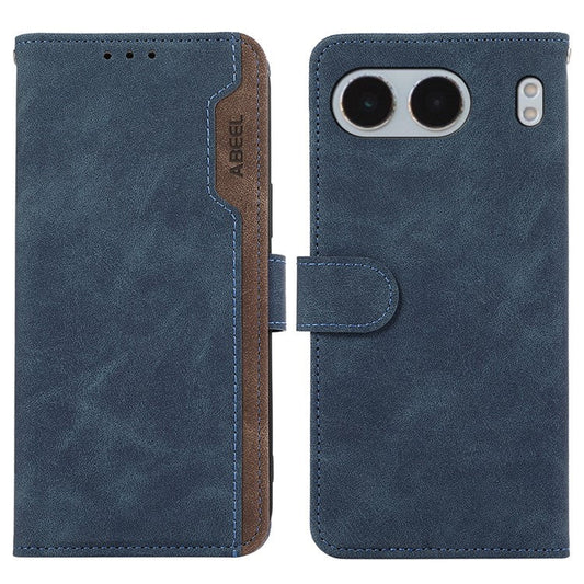 ABEEL For OnePlus Nord 4 Case Color Splicing Leather Flip Phone Cover RFID Blocking - Blue
