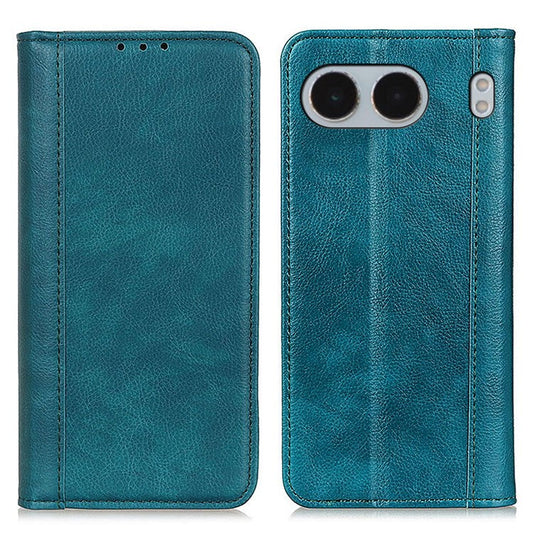 For OnePlus Nord 4 Stand Case Split Leather Litchi Texture Wallet Phone Cover - Green