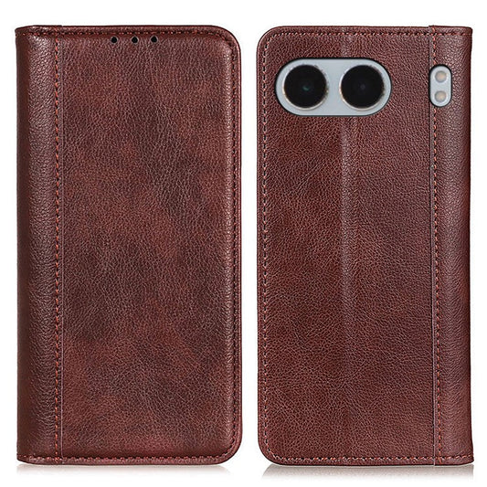 For OnePlus Nord 4 Stand Case Split Leather Litchi Texture Wallet Phone Cover - Coffee