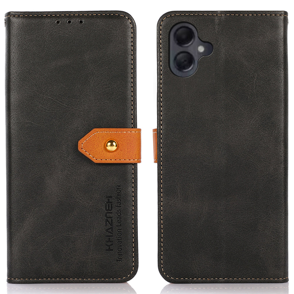 KHAZNEH For Samsung Galaxy A06 Wallet Phone Case Stand Leather Flip Cover - Black