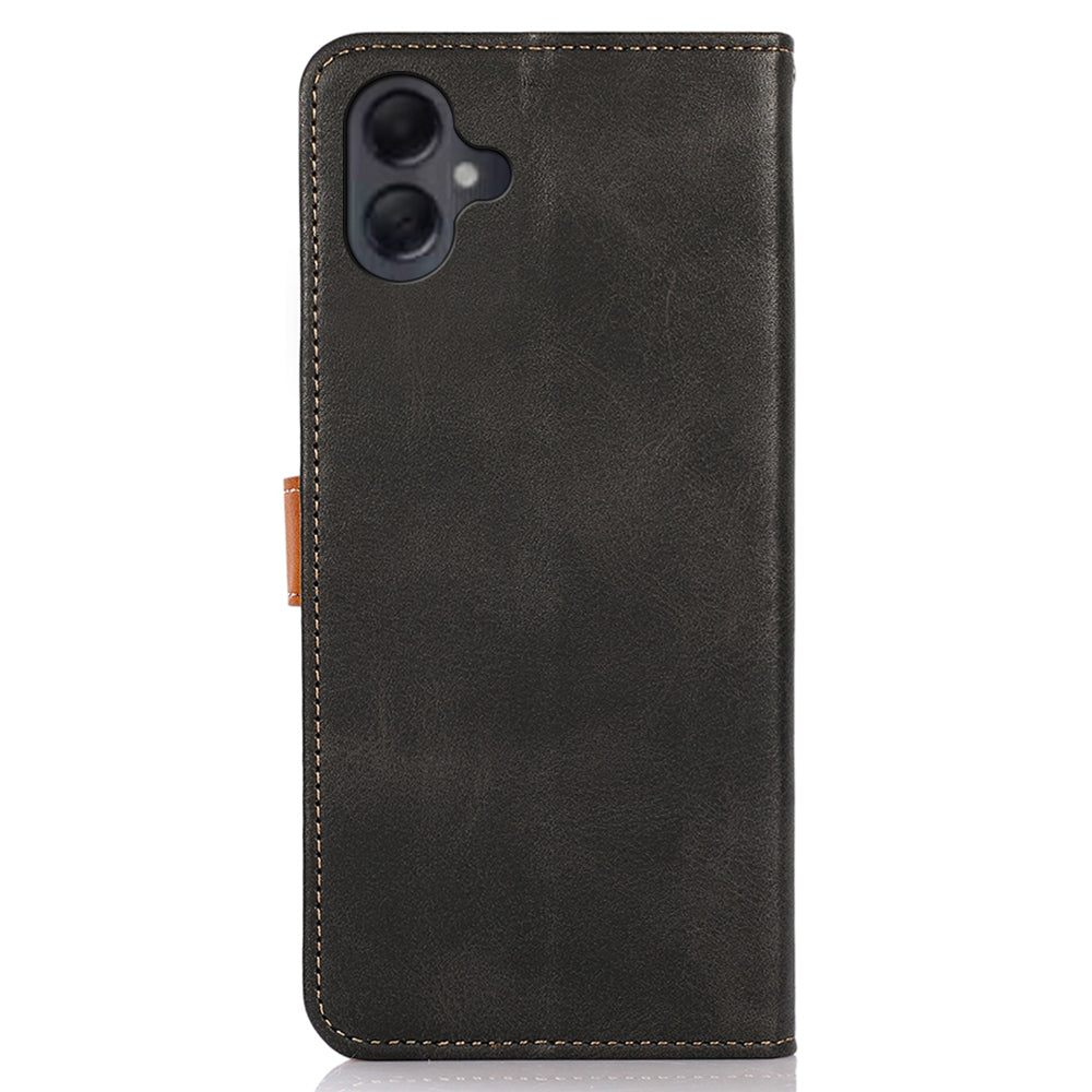 KHAZNEH For Samsung Galaxy A06 Wallet Phone Case Stand Leather Flip Cover - Black