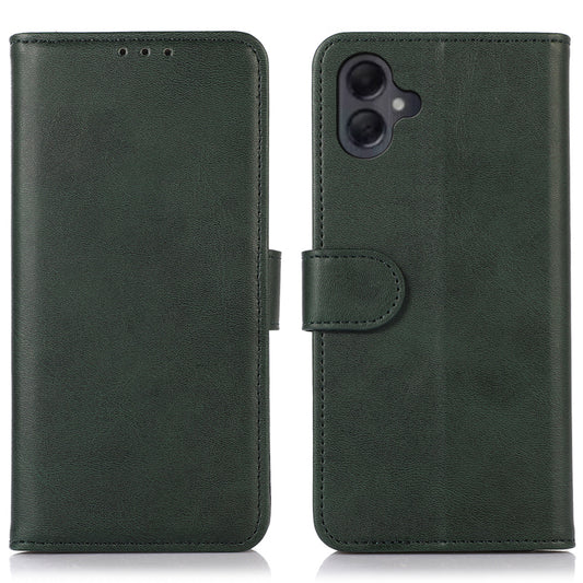For Samsung Galaxy A06 Case Cowhide Texture Leather Wallet Phone Cover with Stand - Green