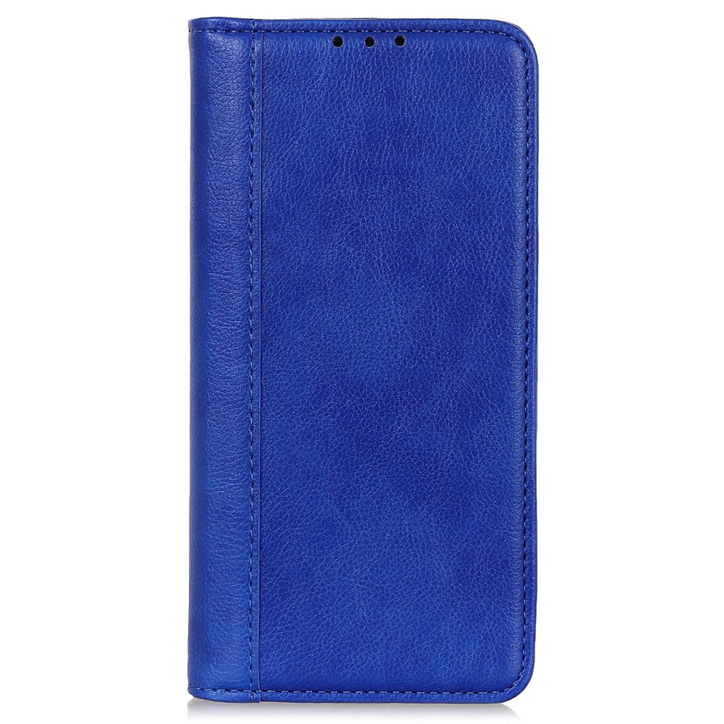 For Samsung Galaxy A06 Stand Case Split Leather Litchi Texture Wallet Phone Cover - Blue