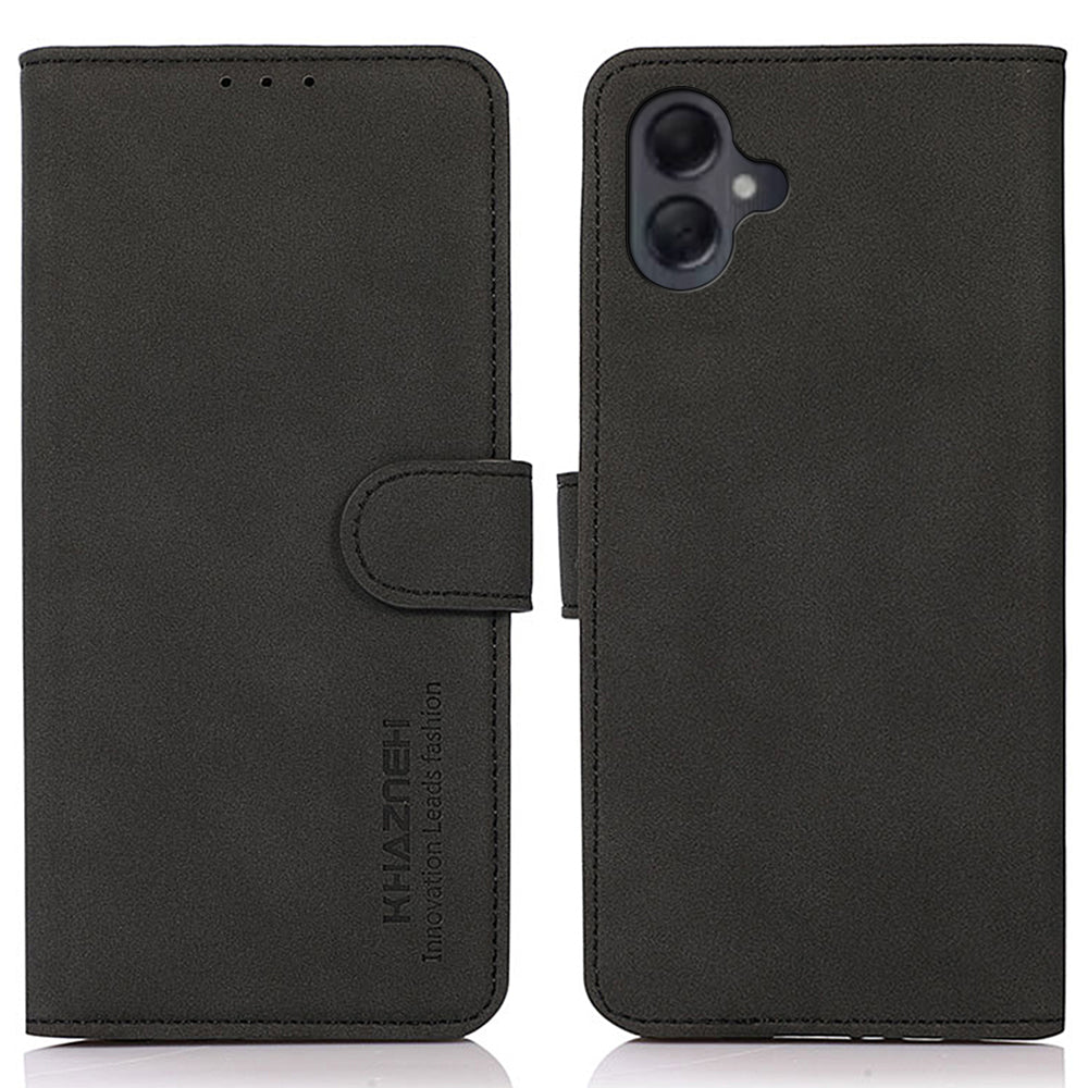 KHAZNEH For Samsung Galaxy A06 Stand Case PU Leather Wallet Phone Cover - Black