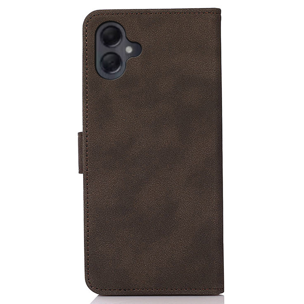 KHAZNEH For Samsung Galaxy A06 Stand Case PU Leather Wallet Phone Cover - Brown