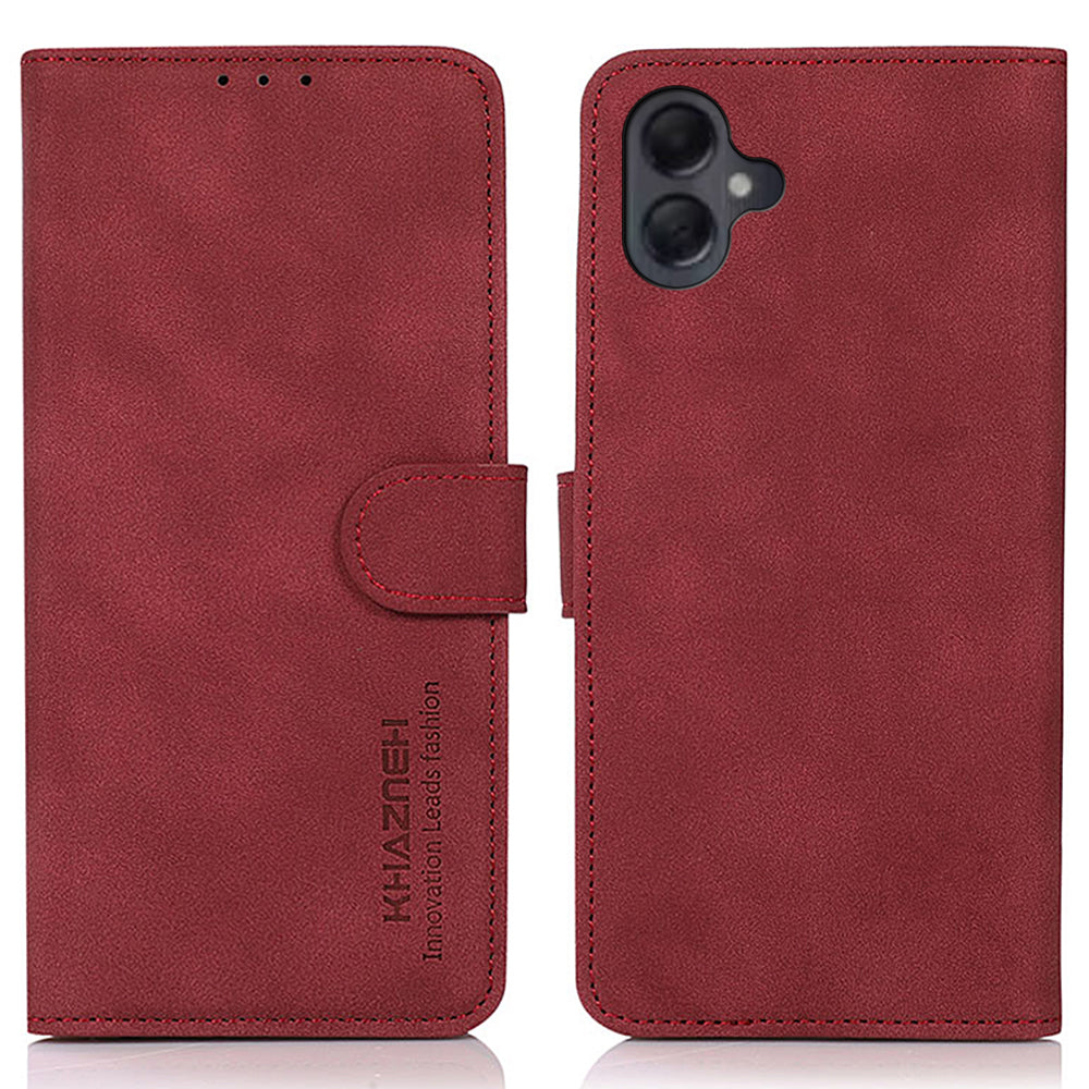KHAZNEH For Samsung Galaxy A06 Stand Case PU Leather Wallet Phone Cover - Red