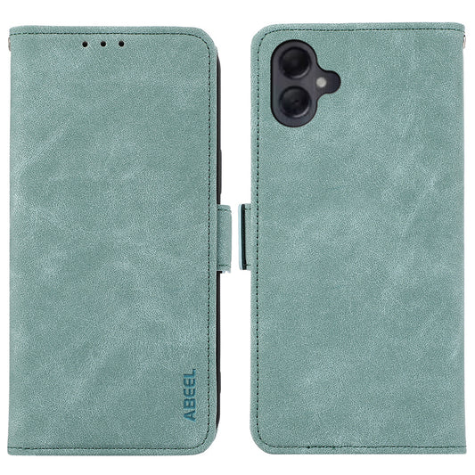 ABEEL For Samsung Galaxy A06 Case PU Leather Folio Stand View RFID Blocking Phone Cover - Baby Blue
