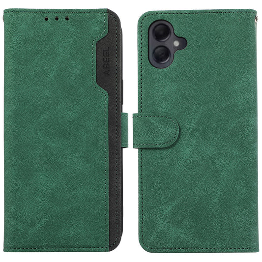 ABEEL For Samsung Galaxy A06 Case Color Splicing Leather Flip Phone Cover RFID Blocking - Green