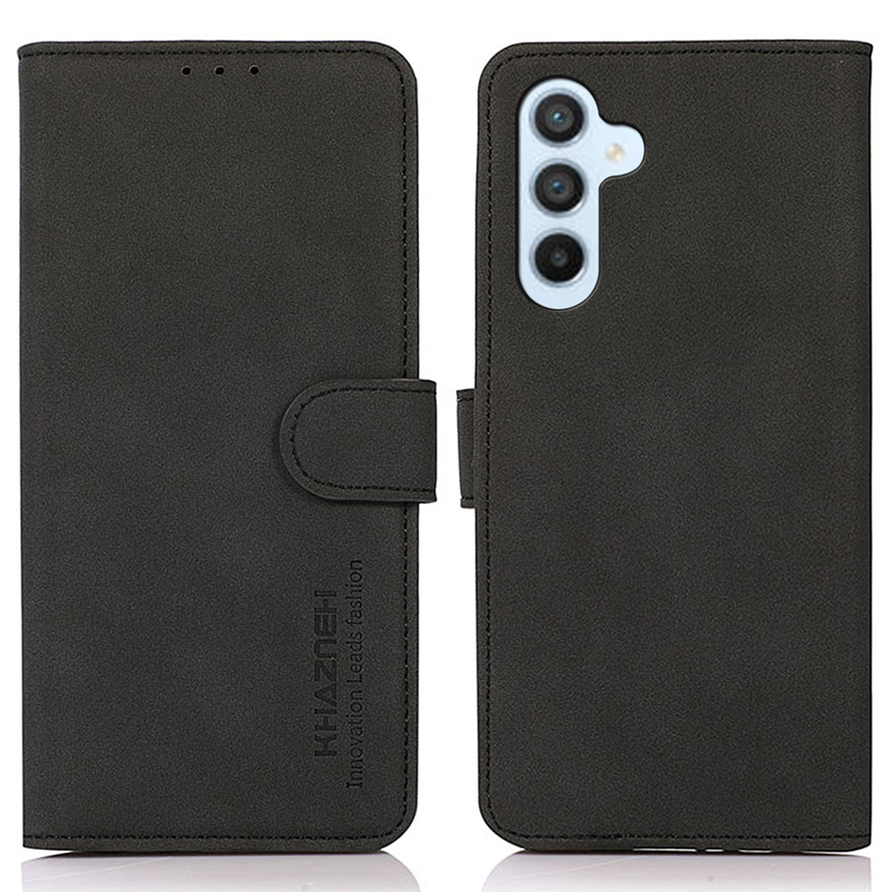 KHAZNEH For Samsung Galaxy A16 5G / A16 4G Stand Case PU Leather Wallet Phone Cover - Black