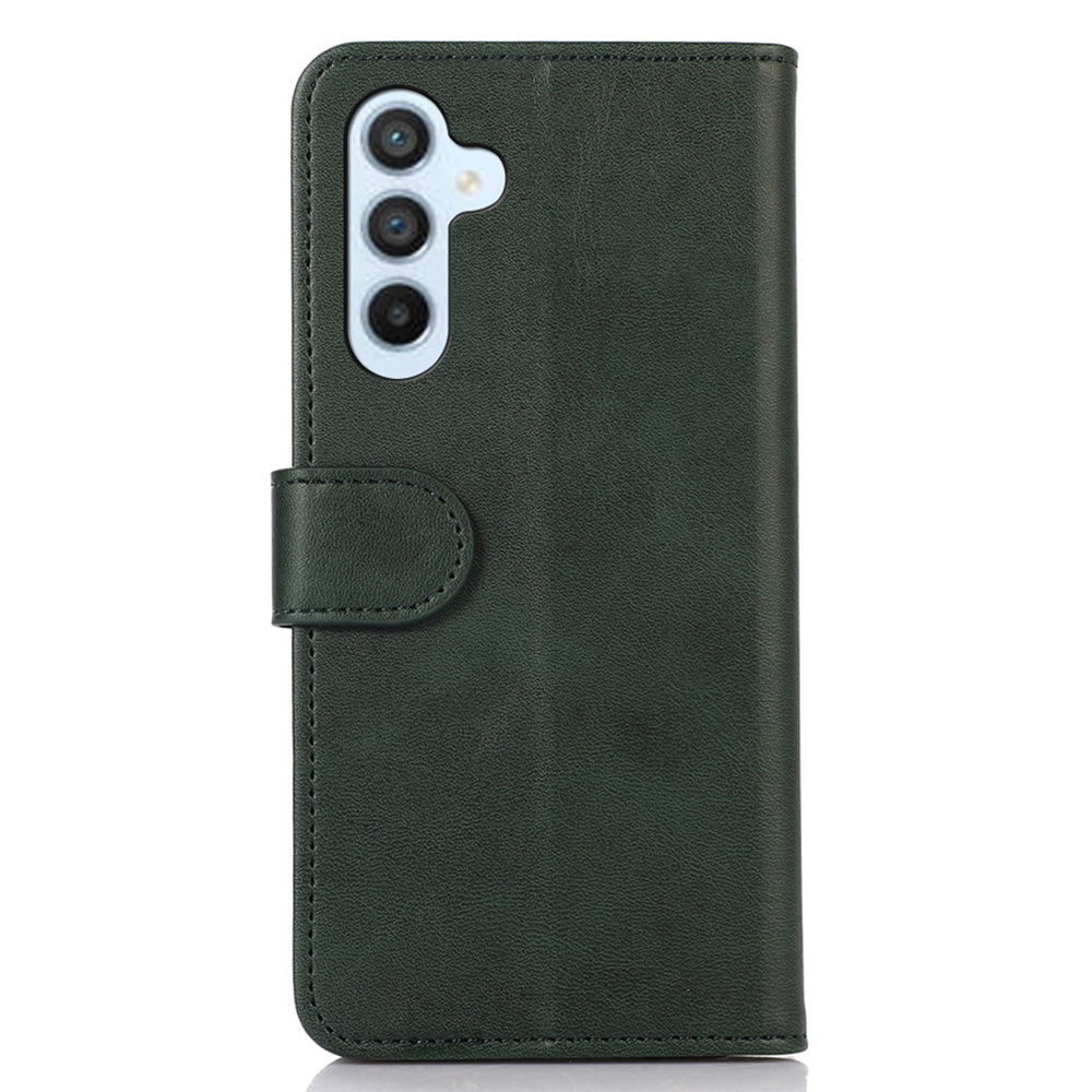 For Samsung Galaxy A16 5G / A16 4G Case Cowhide Texture Leather Wallet Phone Cover with Stand - Green