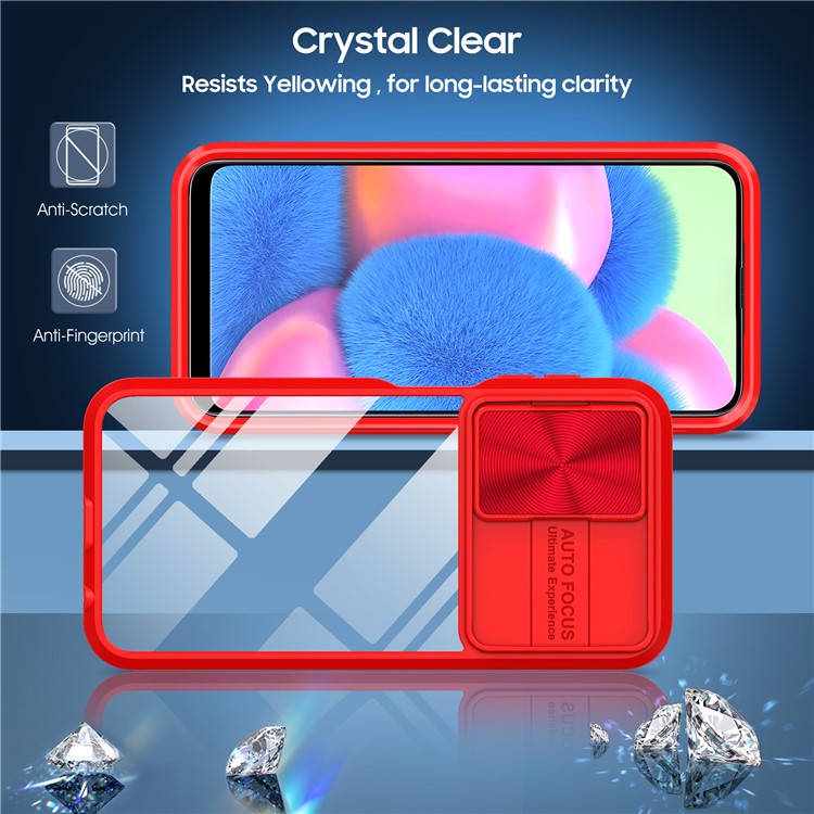For Samsung Galaxy A24 4G (162.1 x 77.6 x 8.3mm) Case TPU+PC Clear Phone Cover - Red