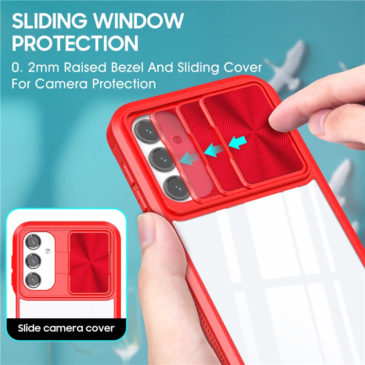 For Samsung Galaxy A24 4G (162.1 x 77.6 x 8.3mm) Case TPU+PC Clear Phone Cover - Red