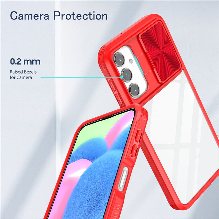 For Samsung Galaxy A24 4G (162.1 x 77.6 x 8.3mm) Case TPU+PC Clear Phone Cover - Red