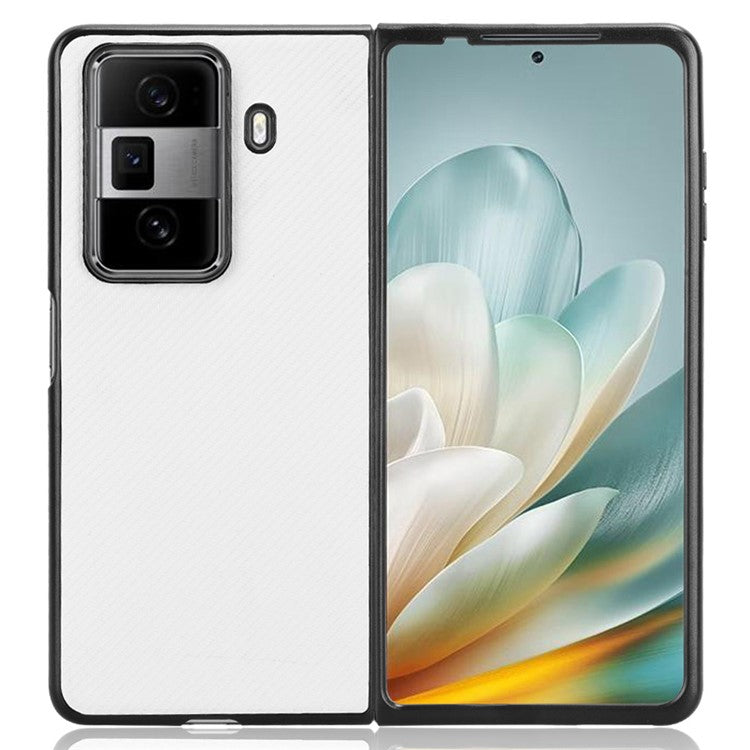 For Honor Magic Vs3 5G Case Carbon Fiber Texture Shockproof PU+PC Phone Cover - White