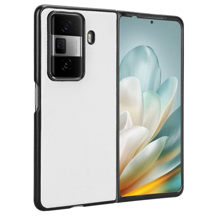 For Honor Magic Vs3 5G Case Carbon Fiber Texture Shockproof PU+PC Phone Cover - White