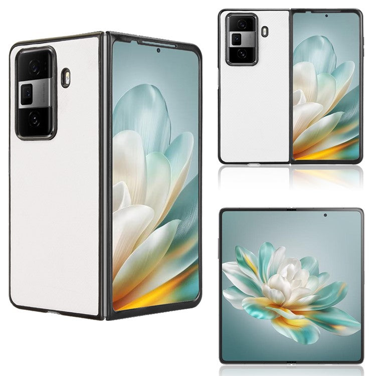 For Honor Magic Vs3 5G Case Carbon Fiber Texture Shockproof PU+PC Phone Cover - White