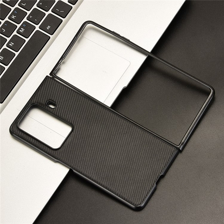 For Honor Magic Vs3 5G Case Carbon Fiber Texture Shockproof PU+PC Phone Cover - Black