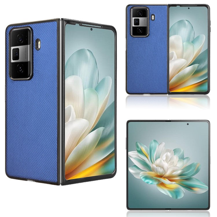 For Honor Magic Vs3 5G Case Carbon Fiber Texture Shockproof PU+PC Phone Cover - Blue