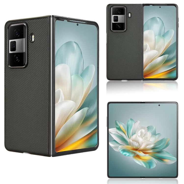 For Honor Magic Vs3 5G Case Carbon Fiber Texture Shockproof PU+PC Phone Cover - Green