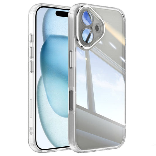 For iPhone 16 Plus Case Drop-Proof TPU + Acrylic Protective Phone Cover - Transparent White