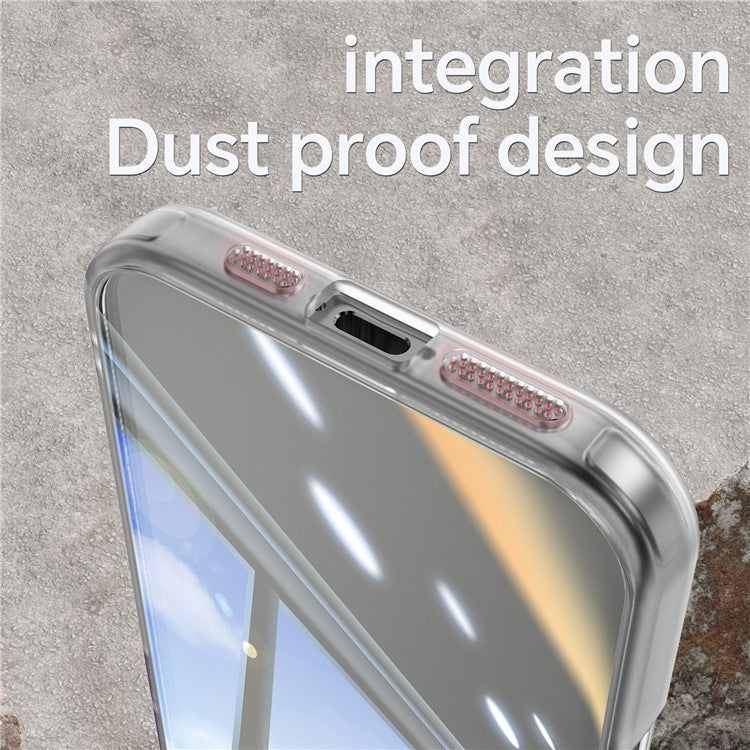 For iPhone 16 Plus Case Drop-Proof TPU + Acrylic Protective Phone Cover - Transparent White
